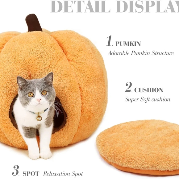 Pumpkin Pet Bed🐱🐈 🐶🐕 Featured Host Pick!!! 🐶🐕🐈🐱 - Picture 2 of 5